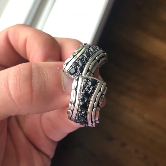 John Hardy Sterling Silver Black Sapphire Cufflink - Picture 2 of 3